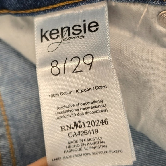 Kensie True Vintage Womens 8 Jeans Blue Denim Wide Leg Cropped Baggy Split Hem - Picture 4 of 10